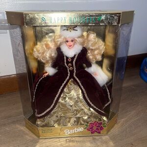 Barbie Holiday Edition in Burgundy and Gold